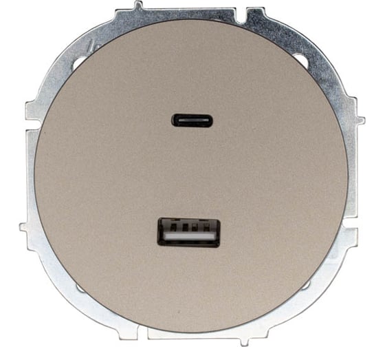 Розетка Lezard OSEN TC+ USB разъем, титан 743-3788-192TC 1