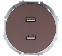 Розетка 2-ая USB разъем Lezard OSEN шоколад 743-7388-192