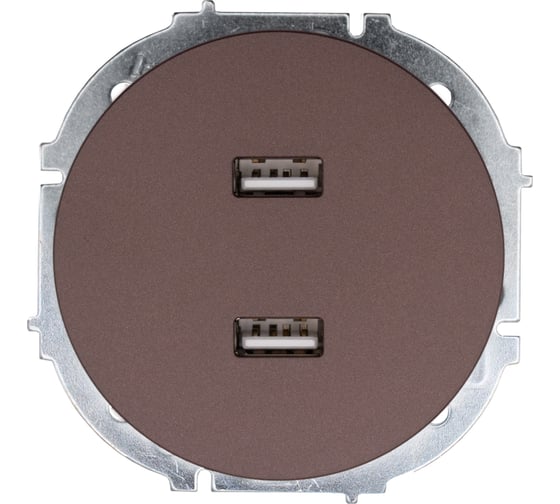 Розетка 2-ая USB разъем Lezard OSEN шоколад 743-7388-192