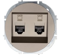 Розетка компьютерная двойная с модулем Cat 6 Lezard OSEN титан 743-3788-142