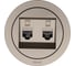 Розетка компьютерная двойная с модулем Cat 6 Lezard OSEN титан 743-3788-142 3