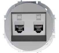Розетка компьютерная двойная с модулем Cat 6 Lezard OSEN серый матовый 743-7488-142