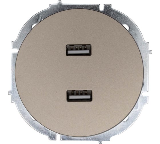 Розетка 2-ая Lezard OSEN USB разъем, титан 743-3788-192 1