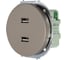 Розетка 2-ая USB разъем Lezard OSEN титан 743-3788-192 3