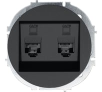 Розетка компьютерная двойная с модулем Cat 6 Lezard OSEN чёрный бархат 743-4288-142