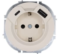 Розетка с/з TC + USB разъем Lezard OSEN слоновая кость 743-9088-181TC