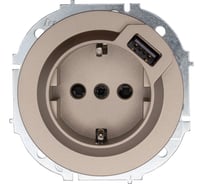 Розетка с/з + USB разъем Lezard OSEN титан 743-3788-181