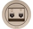 Розетка компьютер+телефон с модулем Cat 6 Lezard OSEN титан 743-3788-144 3