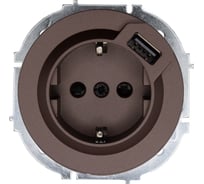 Розетка с/з + USB разъем Lezard OSEN шоколад 743-7388-181