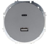 Розетка TC+ USB разъем Lezard OSEN серый матовый 743-7488-192TC