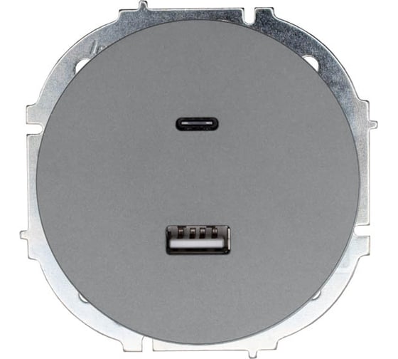Розетка Lezard OSEN TC+ USB разъем, серый матовый 743-7488-192TC 1