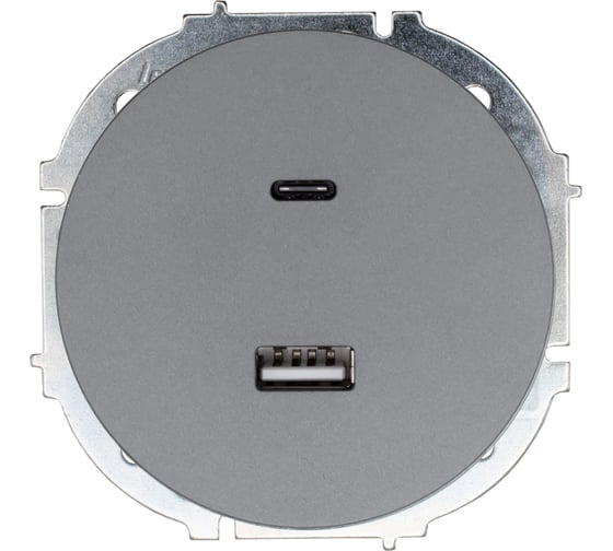 Розетка TC+ USB разъем Lezard OSEN серый матовый 743-7488-192TC