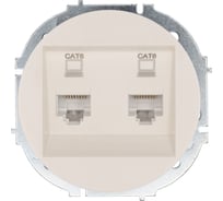 Розетка компьютерная двойная с модулем Cat 6 Lezard OSEN слоновая кость 743-9088-142