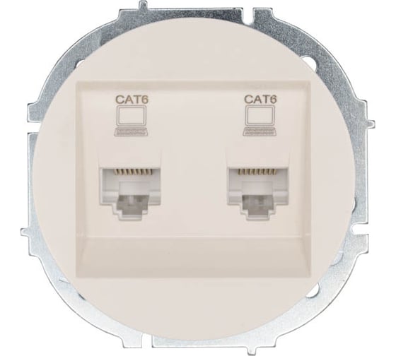 Розетка компьютерная двойная Lezard OSEN слоновая кость, с модулем, Cat 6 743-9088-142 1