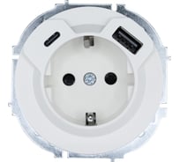Розетка с/з TC + USB разъем Lezard OSEN белая 743-0288-181TC