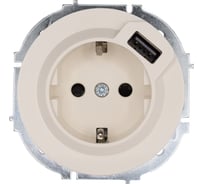 Розетка с/з + USB разъем Lezard OSEN слоновая кость 743-9088-181
