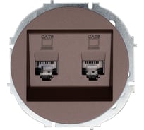 Розетка компьютерная двойная с модулем Cat 6 Lezard OSEN шоколад 743-7388-142