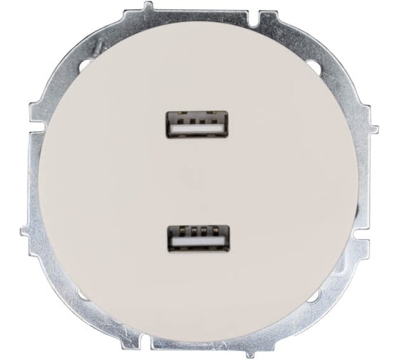 Розетка 2-ая Lezard OSEN USB разъем, слоновая кость 743-9088-192 1