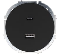 Розетка TC+ USB разъем Lezard OSEN чёрный бархат 743-4288-192TC