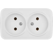 Розетка TDM ELECTRIC двойная 2П открытой установки IP20 10А, белая "Дача" Народная SQ1824-0009