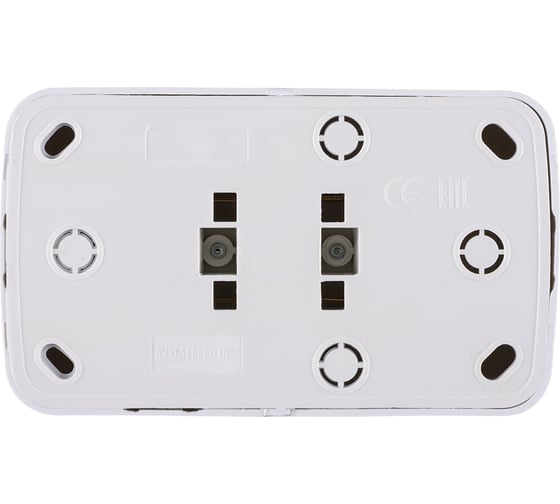 Розетка TDM ELECTRIC двойная 2П открытой установки IP20 10А, белая "Дача" Народная SQ1824-0009