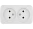 Розетка TDM ELECTRIC двойная 2П открытой установки IP20 10А, белая "Дача" Народная SQ1824-0009 1