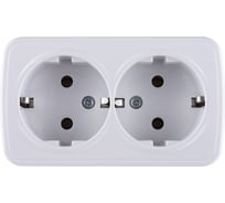 Розетка TDM ELECTRIC двойная 2П+3 открытой установки IP20 16А, белая "Дача" Народная SQ1824-0010
