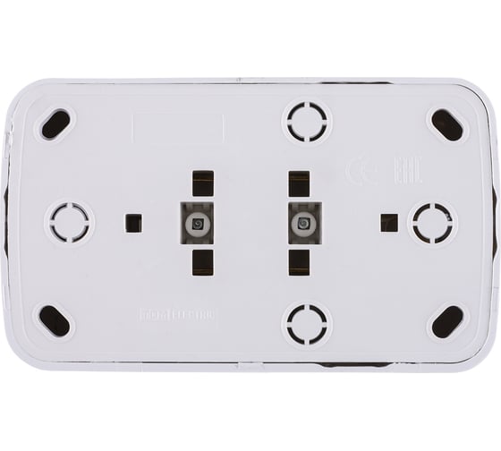 Розетка TDM ELECTRIC двойная 2П+3 открытой установки IP20 16А, белая "Дача" Народная SQ1824-0010