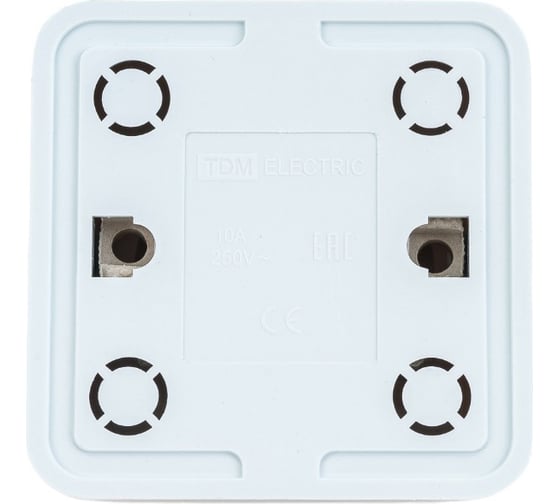 Розетка TDM ELECTRIC 2П открытой установки IP20 10А 250В керамика белая "Ладога" SQ1801-0110