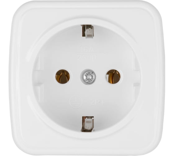 Розетка TDM ELECTRIC 2П+З открытой установки IP20 16А, белая "Дача" Народная SQ1824-0008