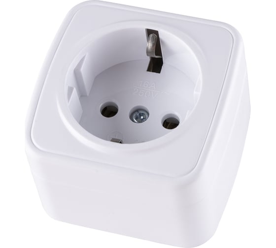 Розетка TDM ELECTRIC 2П+З открытой установки IP20 16А, белая "Дача" Народная SQ1824-0008