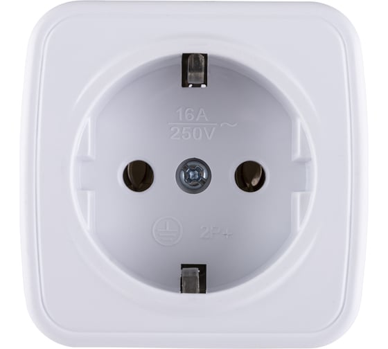 Розетка TDM ELECTRIC 2П+З открытой установки IP20 16А, белая "Дача" Народная SQ1824-0008
