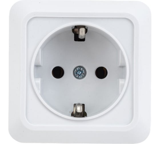 Розетка TDM ELECTRIC 2П+3 открытой установки IP20 16А 250В керамика белая "Ладога" SQ1801-0111