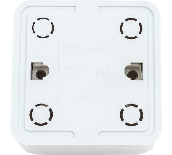 Розетка TDM ELECTRIC 2П+3 открытой установки IP20 16А 250В керамика белая "Ладога" SQ1801-0111