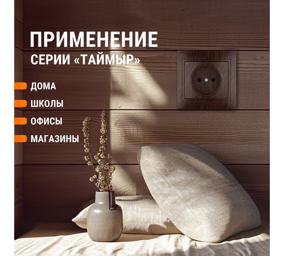 Розетка TDM ELECTRIC 2П 10А 250В "ЭКО" бук "Таймыр" SQ1814-0311