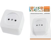 Розетка TDM ELECTRIC 2П открытой установки IP20 10А, белая "Дача" Народная SQ1824-0007
