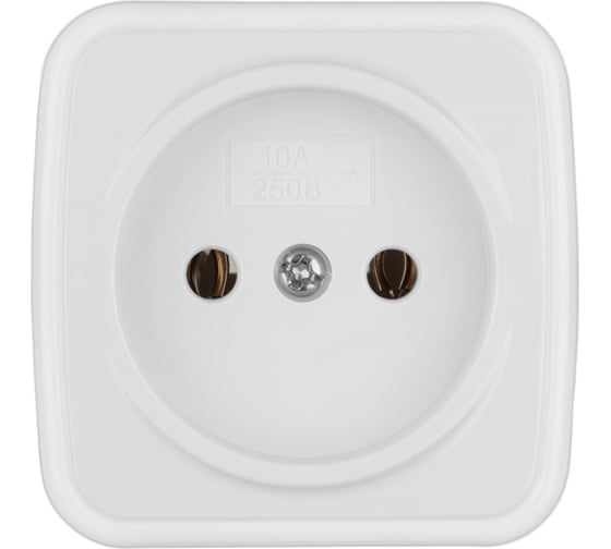 Розетка TDM ELECTRIC 2П открытой установки IP20 10А, белая "Дача" Народная SQ1824-0007