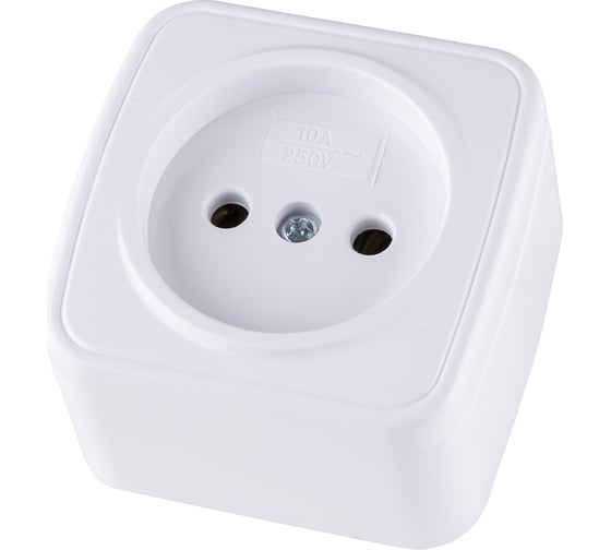 Розетка TDM ELECTRIC 2П открытой установки IP20 10А, белая "Дача" Народная SQ1824-0007