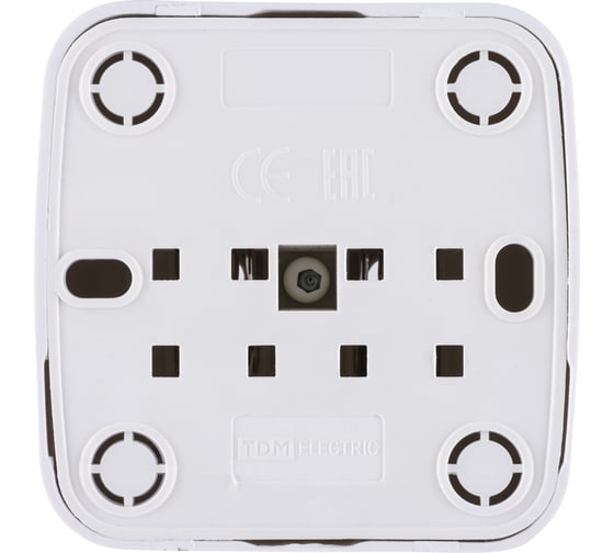 Розетка TDM ELECTRIC 2П открытой установки IP20 10А, белая "Дача" Народная SQ1824-0007