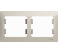 2-ая рамка Systeme Electric Glossa Молочная, горизонтальная GSL000902