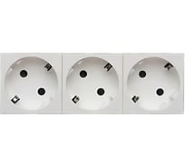 Розетка электрическая SPL 3х2К+З со шторками, с безвинтовым зажимом, под углом 45гр (белый), 1 шт. 200082
