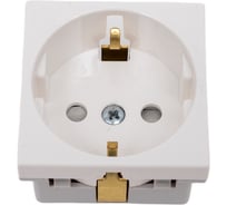 Розетка электрическая SPL 2К+З, с защитными шторками, белый, 1 шт. 200080