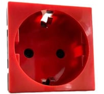 Розетка электрическая SPL 2К+З со шторками, с безвинтовым зажимом (красный), 1 шт. 200078