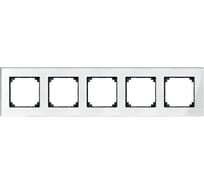 5-ая рамка Systeme Electric Merten SM M-Elegance Стекло Белое SE MTN404519