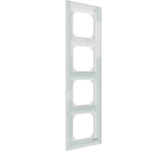 4-ая рамка Systeme Electric Merten SM M-Elegance Стекло Белый Кристалл SE MTN4040-3220