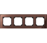 4-ая рамка Systeme Electric Merten SM M-Elegance Стекло Махагон SE MTN4040-3215