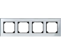 4-ая рамка Systeme Electric Merten SM M-Elegance Стекло Серебро SE MTN4040-3260