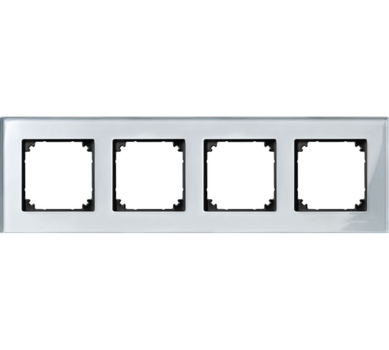 4-ая рамка Systeme Electric Merten SM M-Elegance Стекло Серебро SE MTN4040-3260