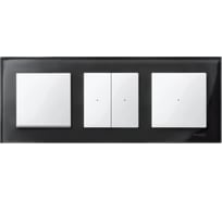 3-ая рамка Systeme Electric Merten SM M-Elegance Стекло Черное кальцит SE MTN404303