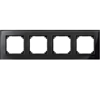 4-ая рамка Systeme Electric Merten SM M-Elegance Стекло Черное кальцит SE MTN404403